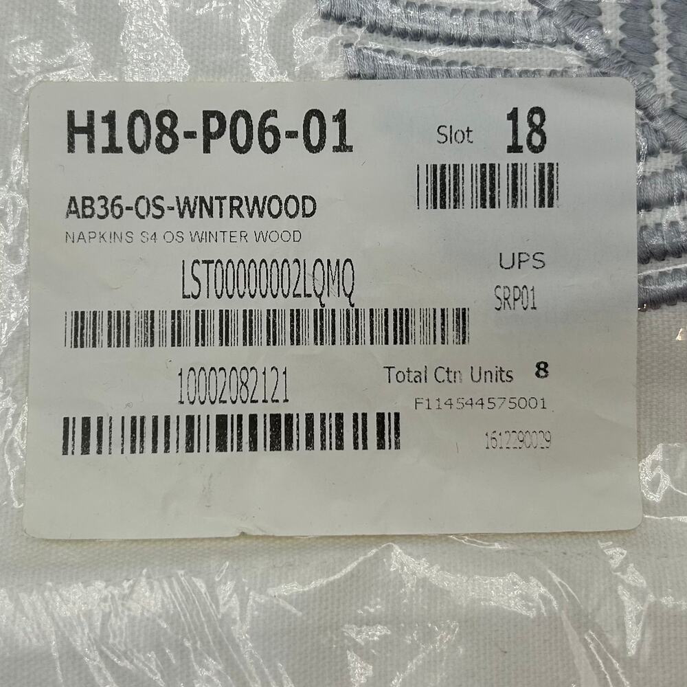 NEW 8 The Company Store Winter Wood Cloth Dinner Napkins 9"x9" 100% Cotton - Picture 3 of 5